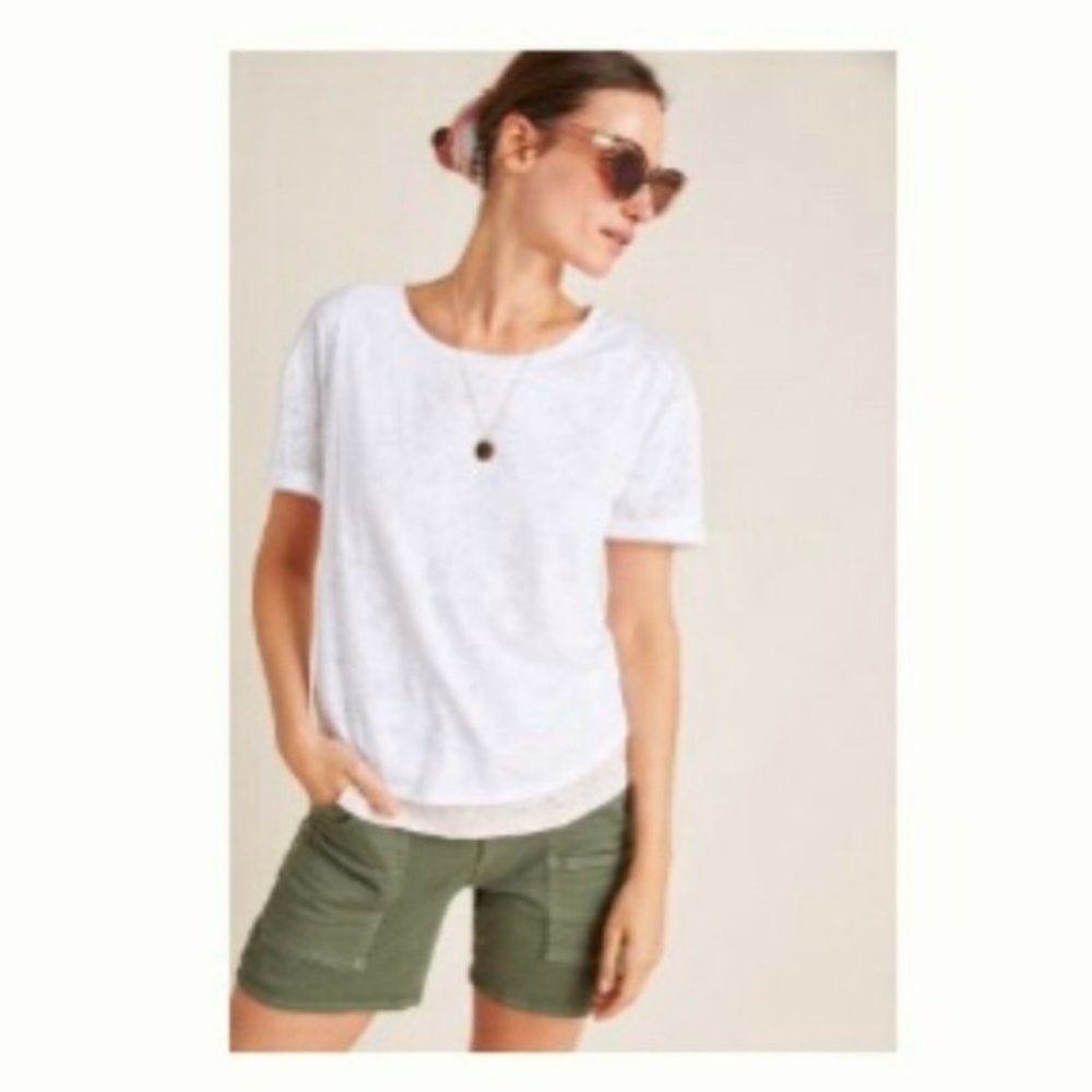 ANTROPOLOGIE Eri + Ali Lala Layered Burnout Tee Size M
